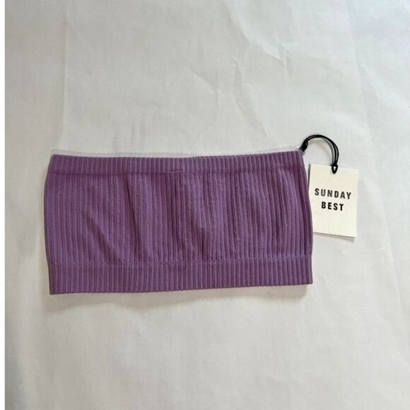 nwt aritzia sunday best since seamless bandeau top amethyst lilac purple size L - Picture 3 of 4
